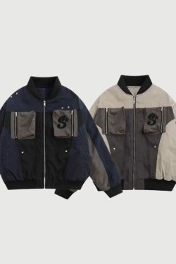 Style Core Aesthetics, New Style Trends Embroidered Aviator Insulated Coat