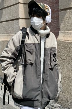 Style Core Aesthetics, New Style Trends Embroidered Aviator Insulated Coat