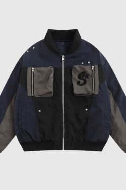 Style Core Aesthetics, New Style Trends Embroidered Aviator Insulated Coat