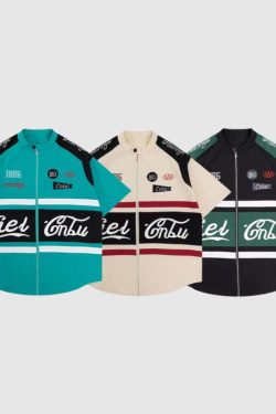 Style Core Aesthetics, New Style Trends Embroidered Biker Shirt