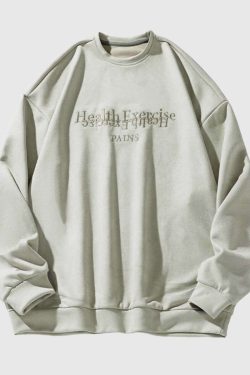 Style Core Aesthetics, New Style Trends Embroidered Oversized Sweatshirt