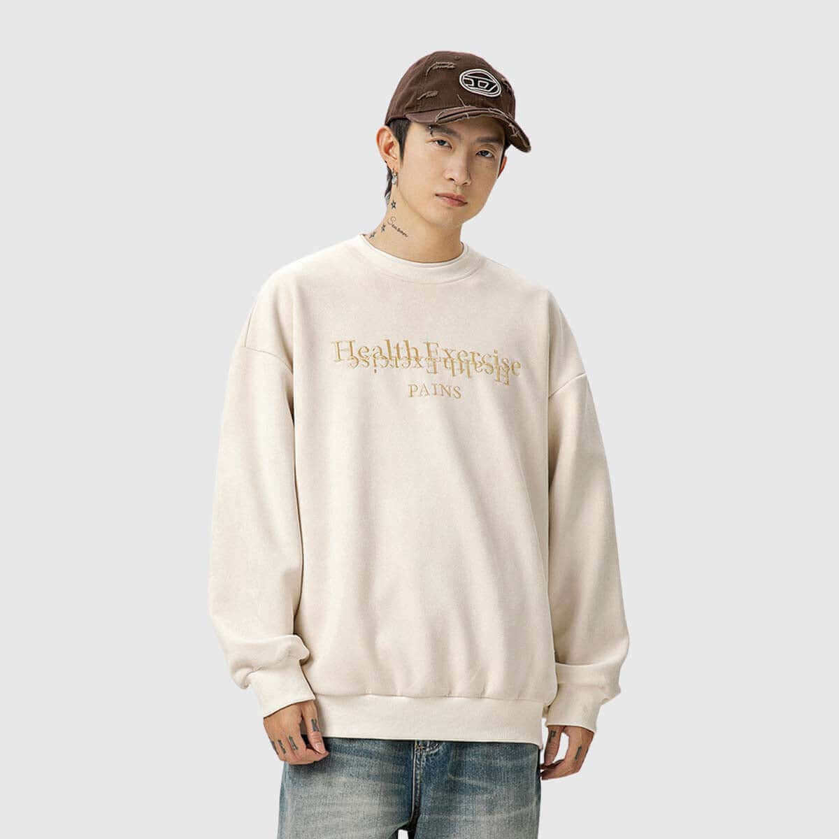 Style Core Aesthetics, New Style Trends Embroidered Oversized Sweatshirt Style Core Aesthetics, New Style Trends Embroidered Oversized Sweatshirt