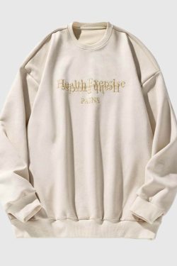 Style Core Aesthetics, New Style Trends Embroidered Oversized  Sweatshirt