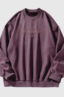 Style Core Aesthetics, New Style Trends Embroidered Oversized Sweatshirt