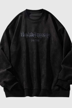 Style Core Aesthetics, New Style Trends Embroidered Oversized Sweatshirt