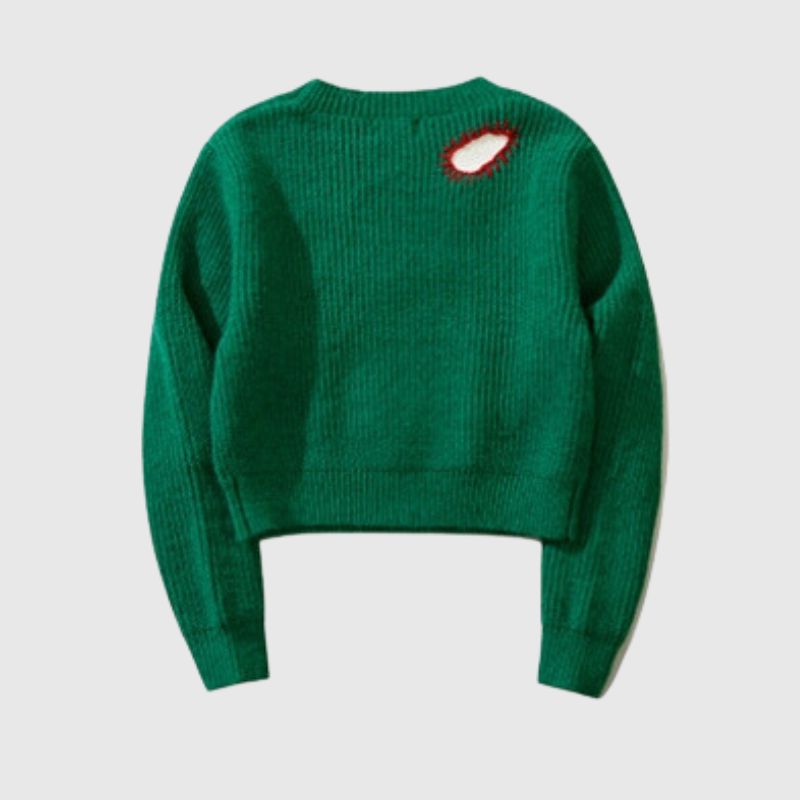 Style Core Aesthetics, New Style Trends Embroidered Patchwork Cute Short Knit Sweater Style Core Aesthetics, New Style Trends Embroidered Patchwork Cute Short Knit Sweater