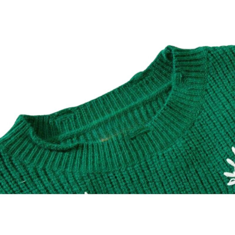 Style Core Aesthetics, New Style Trends Embroidered Patchwork Cute Short Knit Sweater Style Core Aesthetics, New Style Trends Embroidered Patchwork Cute Short Knit Sweater