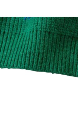 Style Core Aesthetics, New Style Trends Embroidered Patchwork Cute Short Knit Sweater