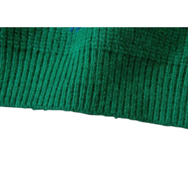 Style Core Aesthetics, New Style Trends Embroidered Patchwork Cute Short Knit Sweater Style Core Aesthetics, New Style Trends Embroidered Patchwork Cute Short Knit Sweater