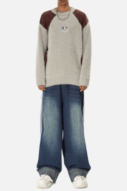 Style Core Aesthetics, New Style Trends Faux Mink Fuzzy Colorblock Sweater