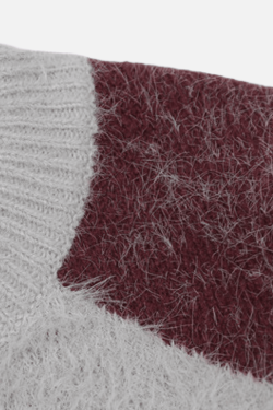 Style Core Aesthetics, New Style Trends Faux Mink Fuzzy Colorblock Sweater