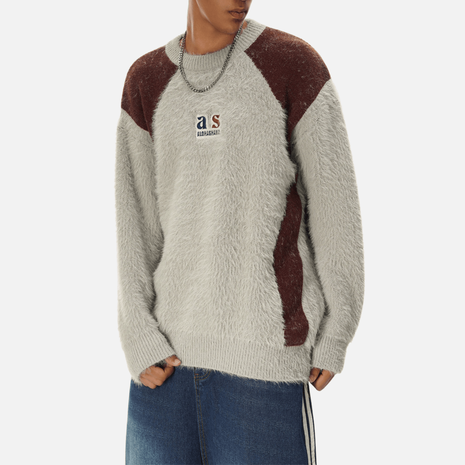 Style Core Aesthetics, New Style Trends Faux Mink Fuzzy Colorblock Sweater Style Core Aesthetics, New Style Trends Faux Mink Fuzzy Colorblock Sweater