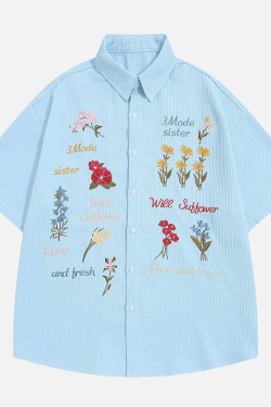 Style Core Aesthetics, New Style Trends Floral Embroidered Summer Shirt