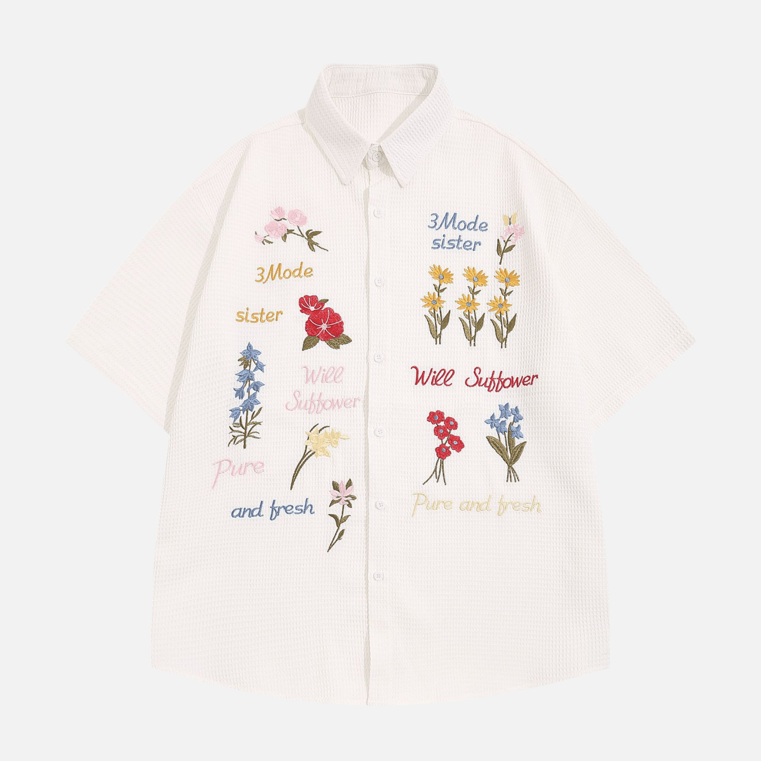 Style Core Aesthetics, New Style Trends Floral Embroidered Summer Shirt Style Core Aesthetics, New Style Trends Floral Embroidered Summer Shirt