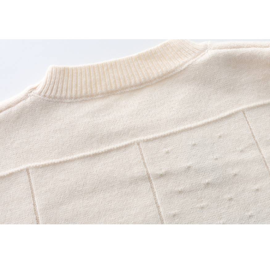 Style Core Aesthetics, New Style Trends Flower Embroidered Check Jacquard Sweater Style Core Aesthetics, New Style Trends Flower Embroidered Check Jacquard Sweater