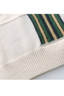 Style Core Aesthetics, New Style Trends Flower Embroidered Check Jacquard Sweater