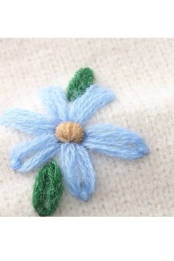 Style Core Aesthetics, New Style Trends Flower Embroidered Check Jacquard Sweater