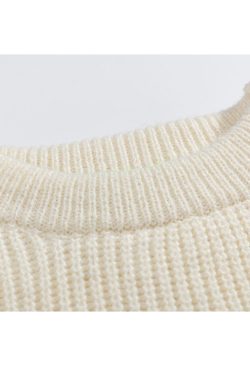 Style Core Aesthetics, New Style Trends Flower & Letter Pattern Cropped Sweater