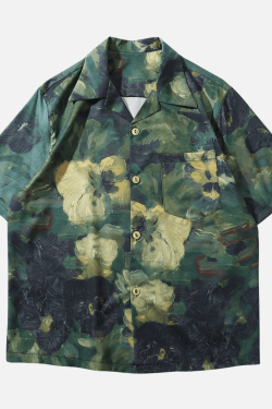 Style Core Aesthetics, New Style Trends Flower oil painting shirt