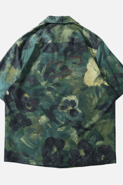 Style Core Aesthetics, New Style Trends Flower oil painting shirt