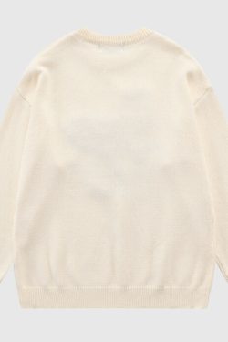 Style Core Aesthetics, New Style Trends Flower Pattern Embroidered Pullover