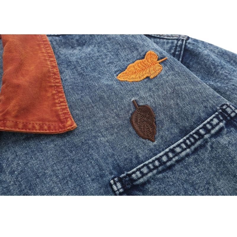 Style Core Aesthetics, New Style Trends Foliage Embroidered Multi-Pocket Denim Jacket Style Core Aesthetics, New Style Trends Foliage Embroidered Multi-Pocket Denim Jacket