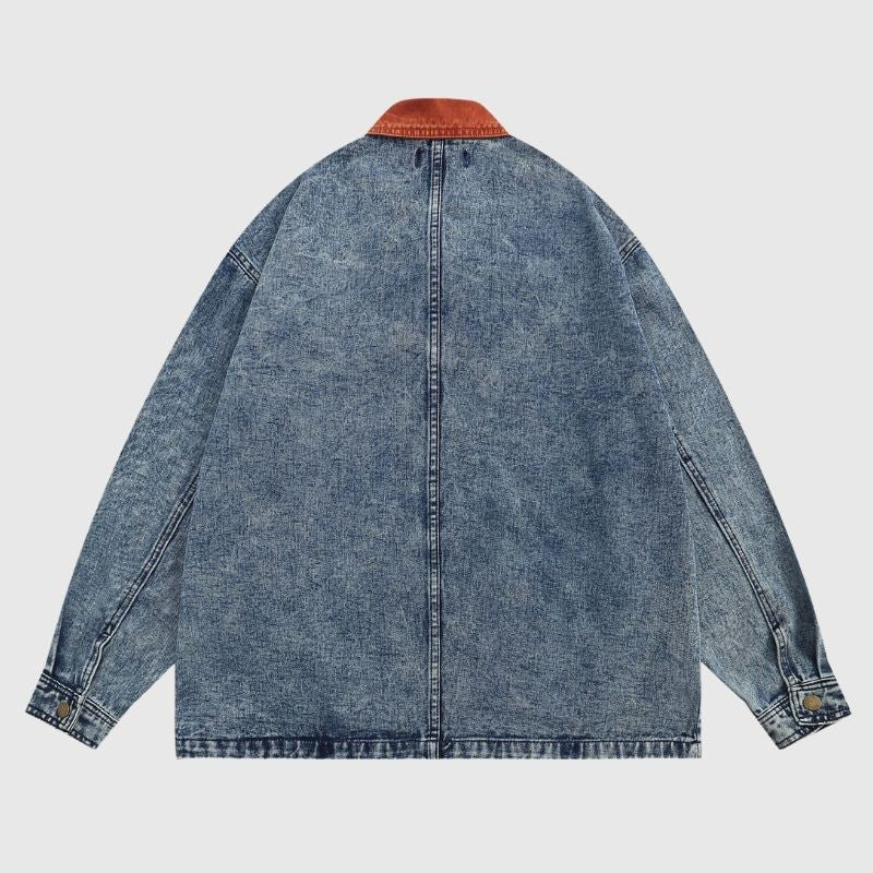 Style Core Aesthetics, New Style Trends Foliage Embroidered Multi-Pocket Denim Jacket Style Core Aesthetics, New Style Trends Foliage Embroidered Multi-Pocket Denim Jacket