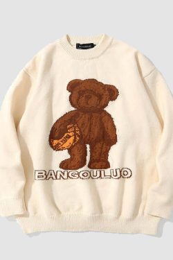Style Core Aesthetics, New Style Trends Football Bear Sweater