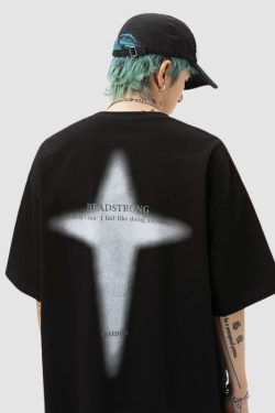 Style Core Aesthetics, New Style Trends Four-pointed Star Cotton Tee