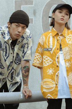 Style Core Aesthetics, New Style Trends Fruit Graffiti Summer Shirt