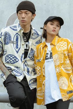 Style Core Aesthetics, New Style Trends Fruit Graffiti Summer Shirt