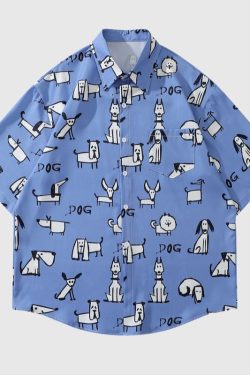 Style Core Aesthetics, New Style Trends Fun Cartoon Print Shirt