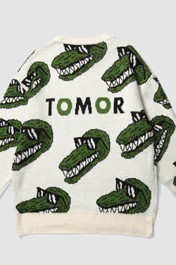 Style Core Aesthetics, New Style Trends Funny Crocodile Pattern Sweater