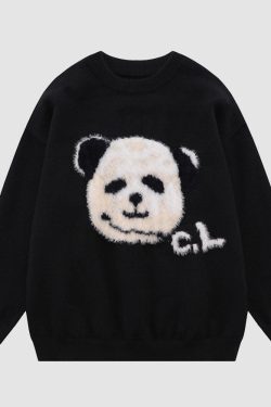 Style Core Aesthetics, New Style Trends Funny Panda Pattern Sweater