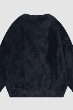 Style Core Aesthetics, New Style Trends Fuzzy Rabbit Pattern Sweater