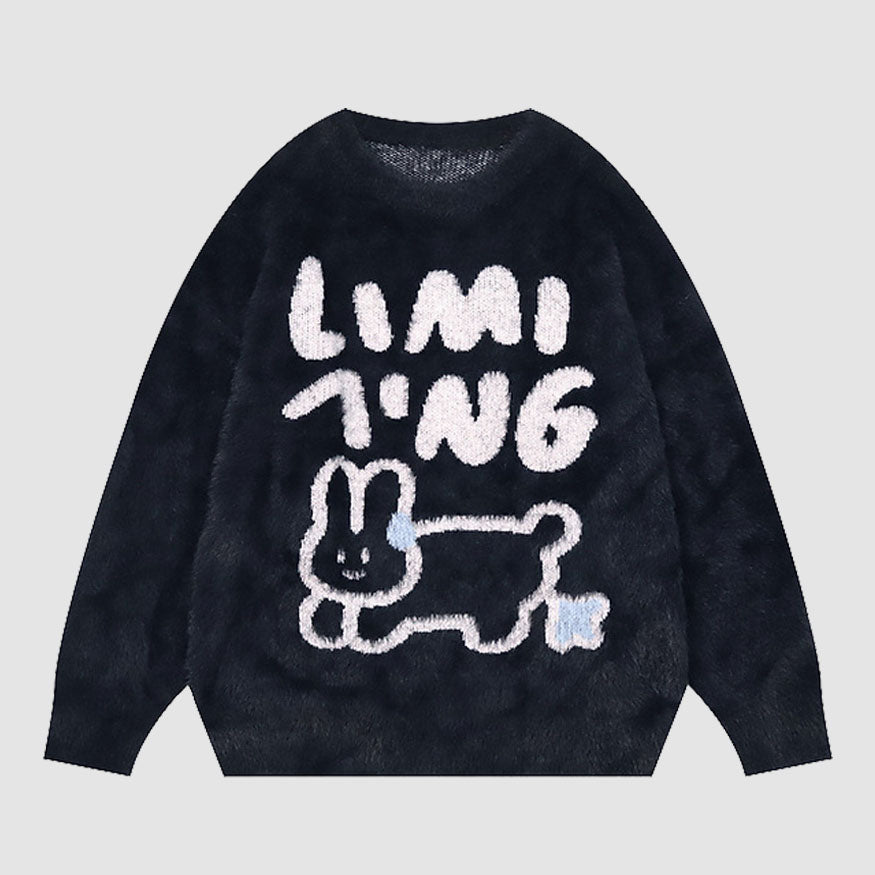 Style Core Aesthetics, New Style Trends Fuzzy Rabbit Pattern Sweater Style Core Aesthetics, New Style Trends Fuzzy Rabbit Pattern Sweater