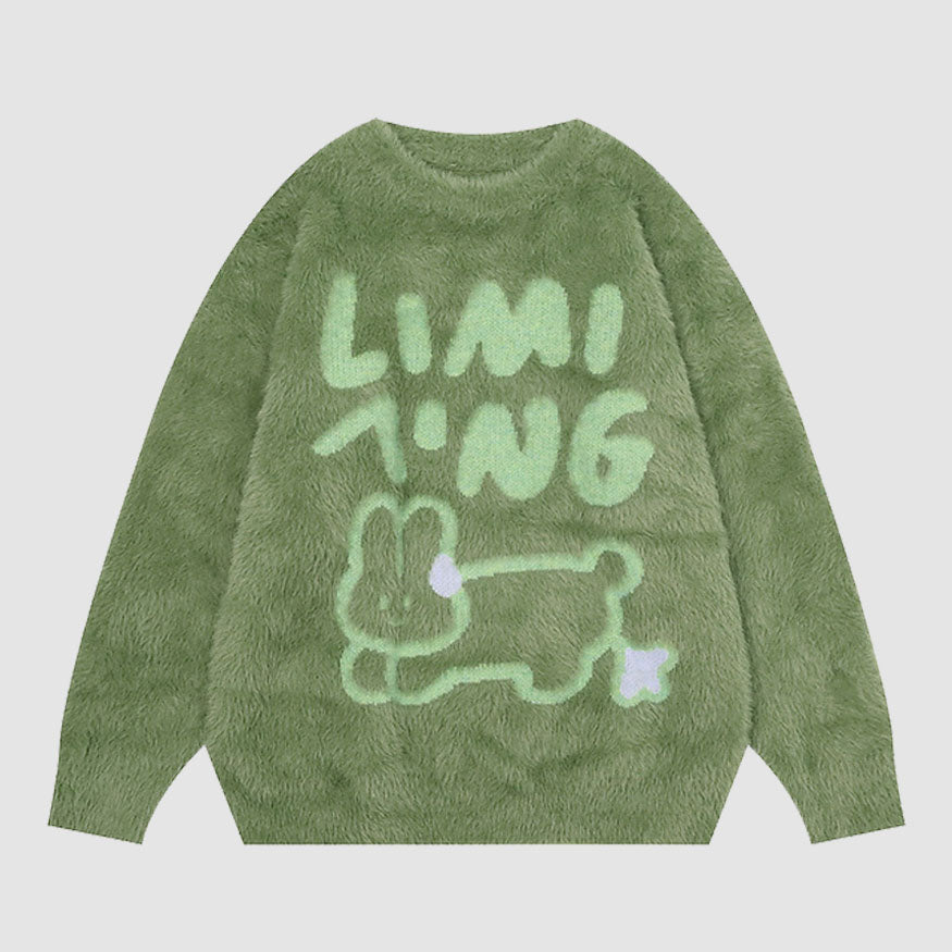 Style Core Aesthetics, New Style Trends Fuzzy Rabbit Pattern Sweater Style Core Aesthetics, New Style Trends Fuzzy Rabbit Pattern Sweater
