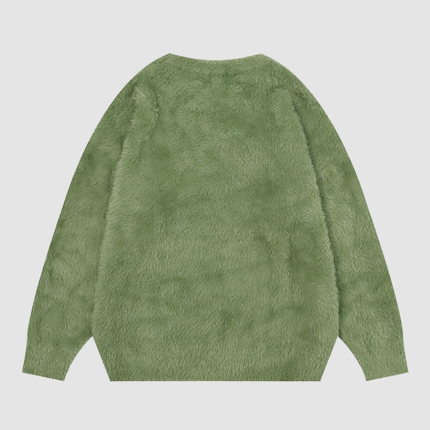 Style Core Aesthetics, New Style Trends Fuzzy Rabbit Pattern Sweater Style Core Aesthetics, New Style Trends Fuzzy Rabbit Pattern Sweater