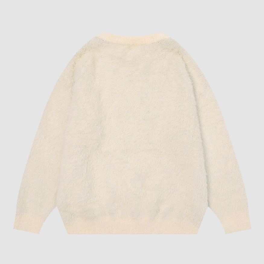 Style Core Aesthetics, New Style Trends Fuzzy Rabbit Pattern Sweater Style Core Aesthetics, New Style Trends Fuzzy Rabbit Pattern Sweater