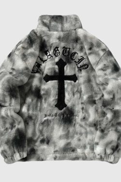 Style Core Aesthetics, New Style Trends Fuzzy Tie-Dye Sherpa Padded Jacket