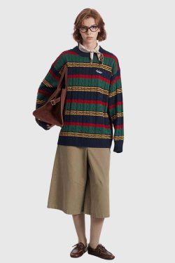 Style Core Aesthetics, New Style Trends Geometric Print Colorblock Sweater