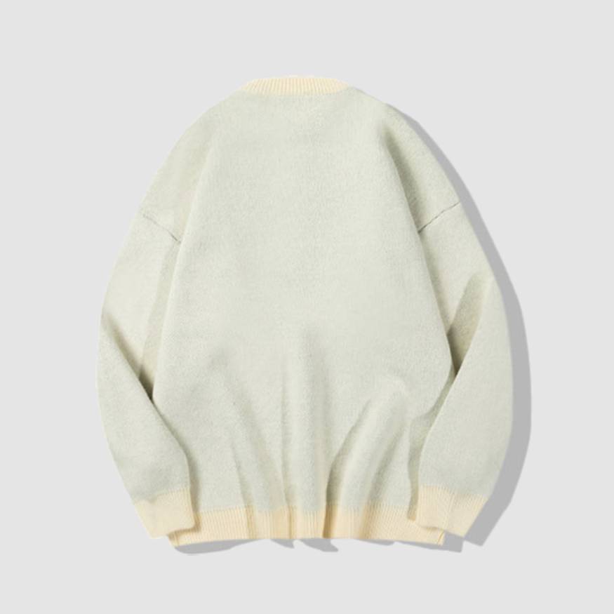 Style Core Aesthetics, New Style Trends Gesture Print Knitted Sweater Style Core Aesthetics, New Style Trends Gesture Print Knitted Sweater