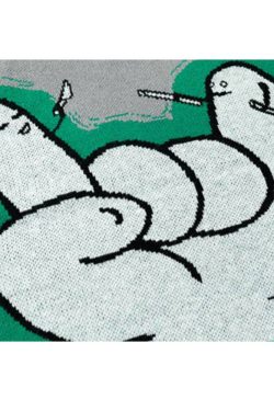 Style Core Aesthetics, New Style Trends Gesture Print Knitted Sweater