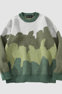 Style Core Aesthetics, New Style Trends Gradient Camouflage Striped Sweater