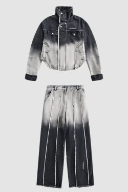 Style Core Aesthetics, New Style Trends Gradient Denim Cargo Sets