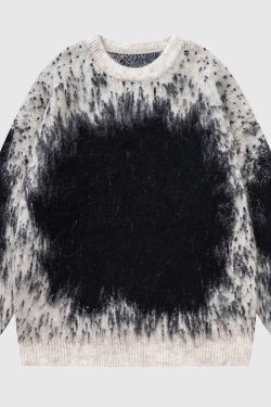Style Core Aesthetics, New Style Trends Gradient Tie-Dye Fluffy Sweater