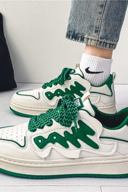 Style Core Aesthetics, New Style Trends Graffiti Pattern Skate Shoes