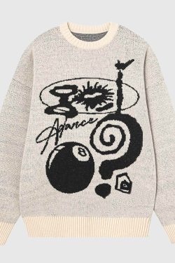 Style Core Aesthetics, New Style Trends Graphic Abstract Sweater