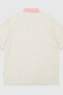 Style Core Aesthetics, New Style Trends Graphic Polo Shirt with Name Tag