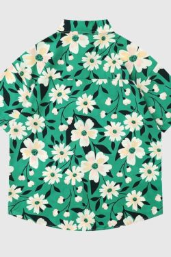 Style Core Aesthetics, New Style Trends Green Floral Shirts